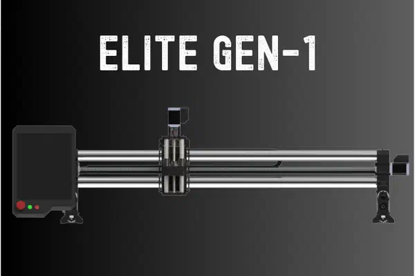 A Onefinity Elite Series CNC router with black anodised rails.